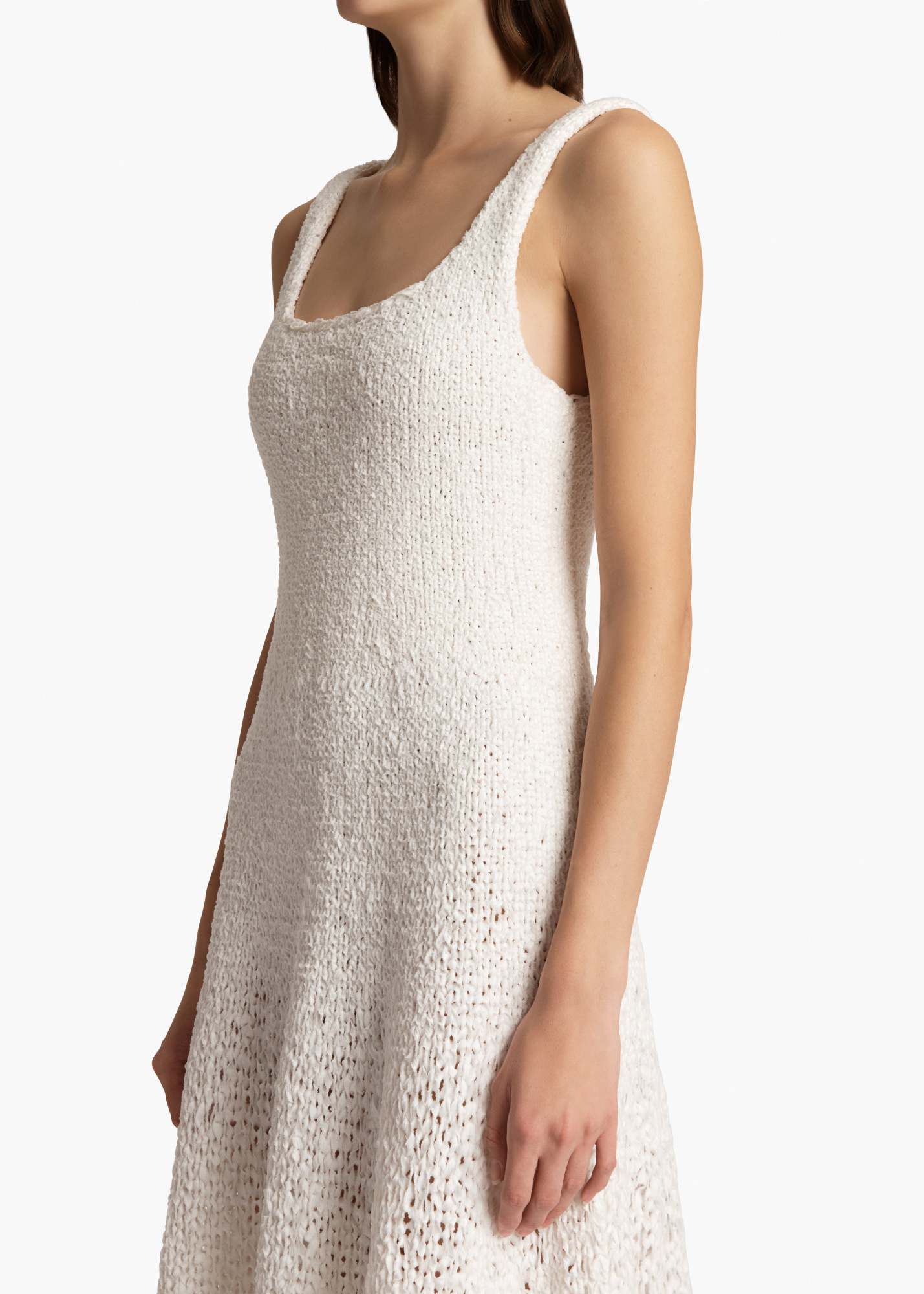 Khaite Twigs Fit-flare Maxi Dress In White
