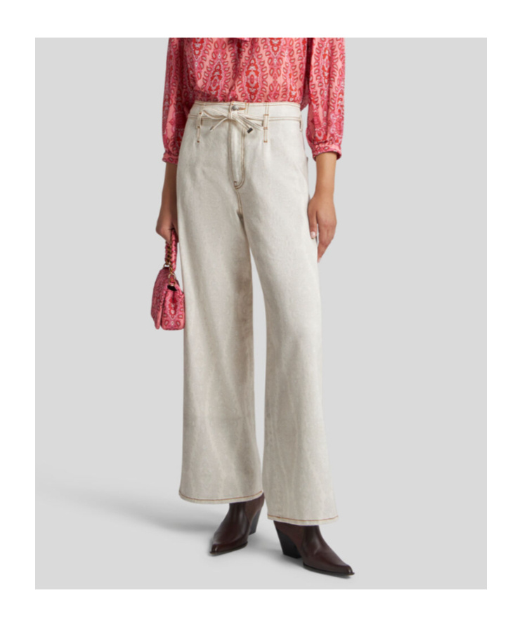 Etro Wide-leg Denim Jeans With High Waist In White
