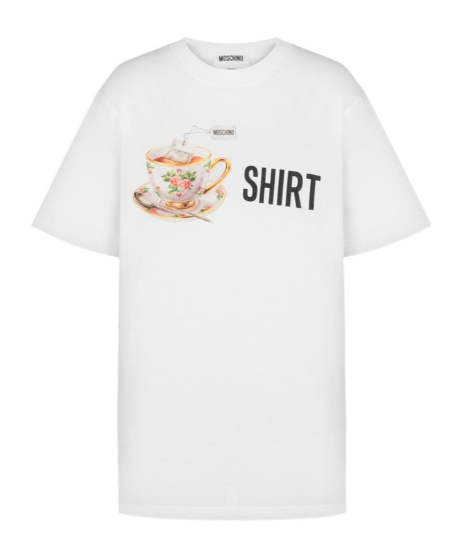 Moschino Playful Cotton T-shirt With Floral Print In White