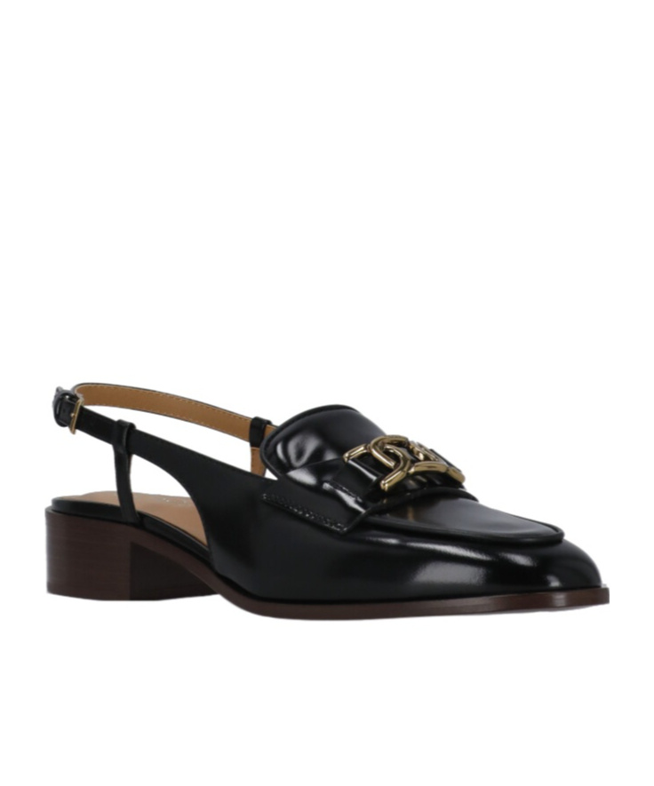Shop Tod's Slingback Strap Fastening Flat Shoes In Black