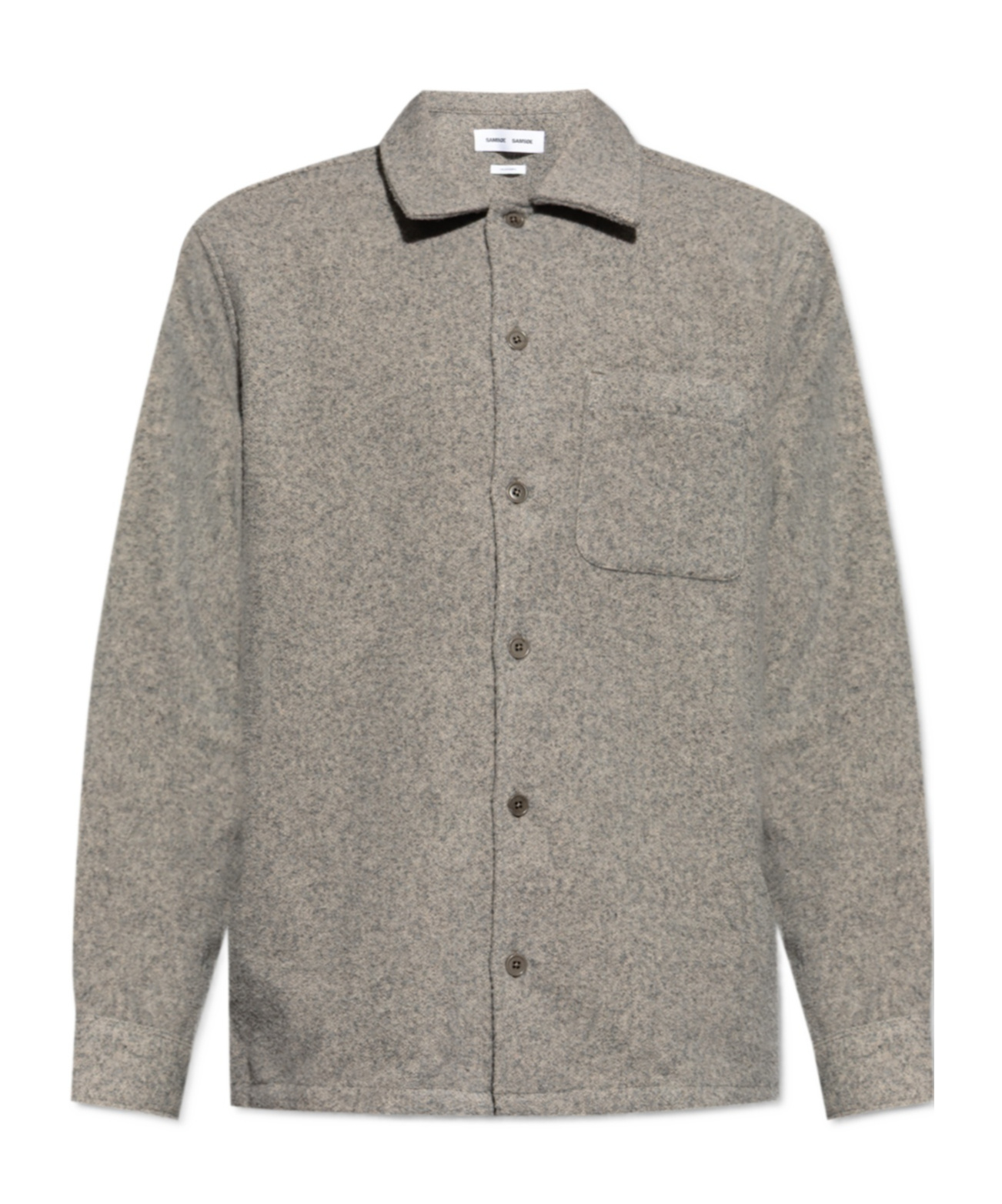 Samsoe & Samsoe Button-down Long-sleeved Shirt In Gray