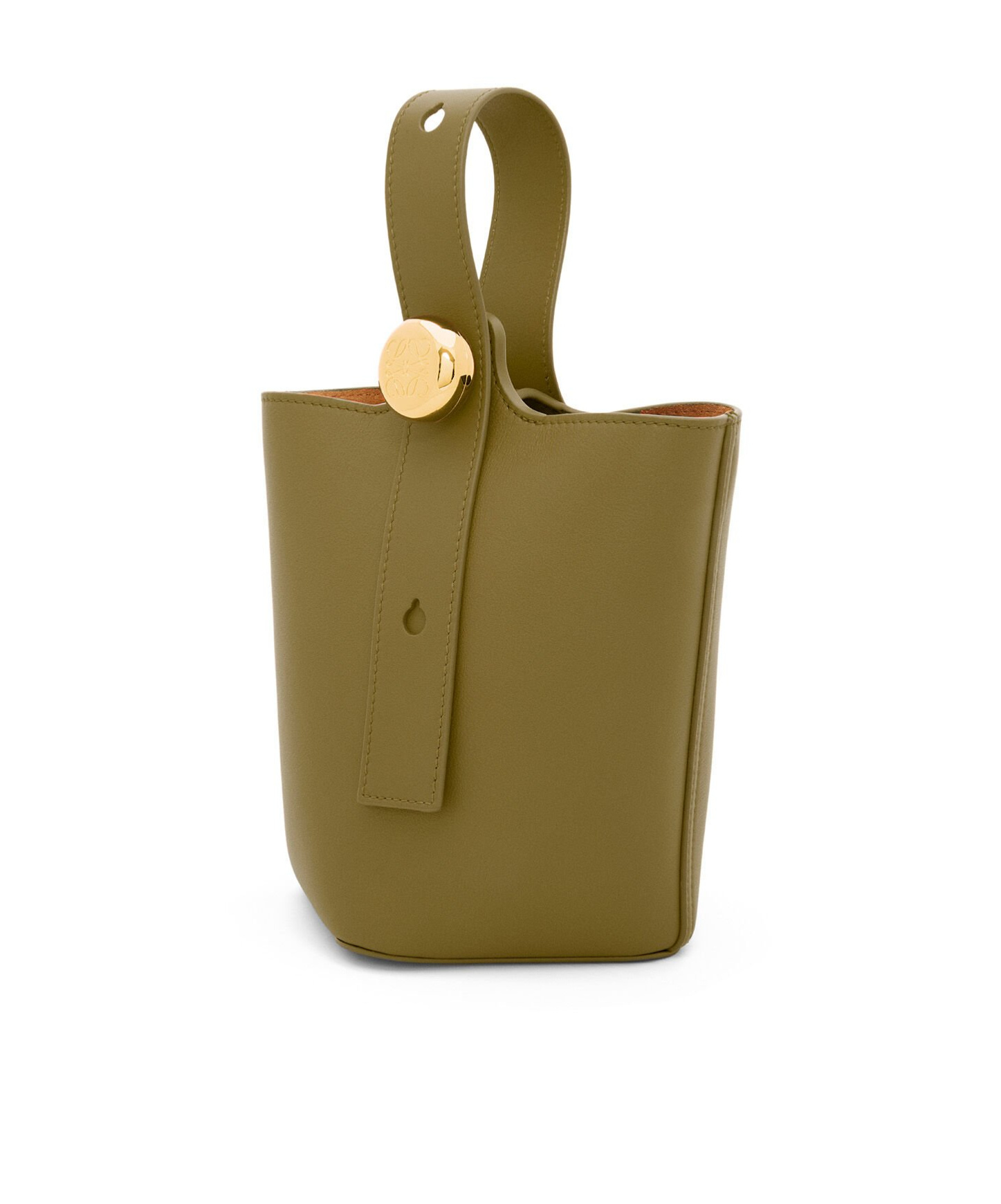 Loewe Medium Pebble Bucket Bag In Calf Leather In Green