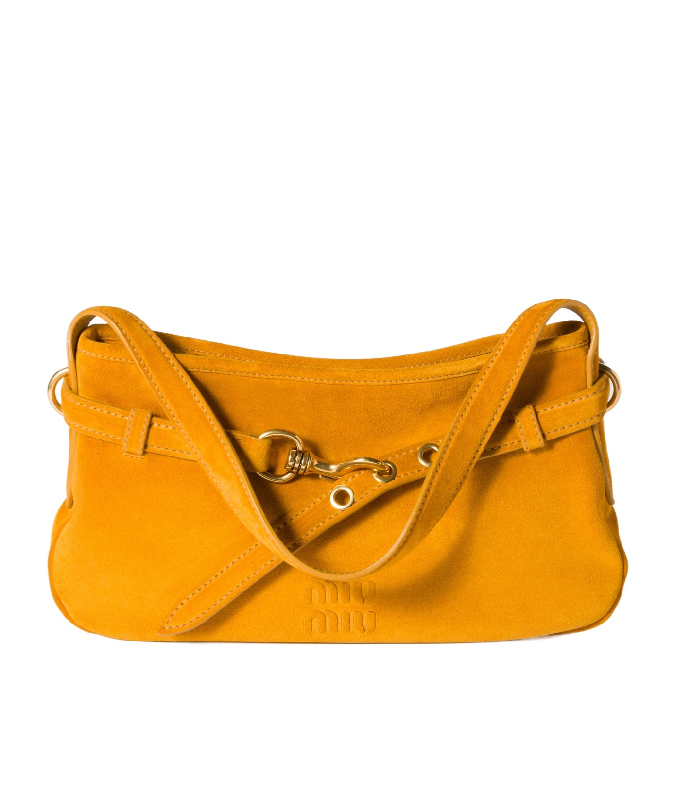 Shop Miu Miu Aventure Suede Bag