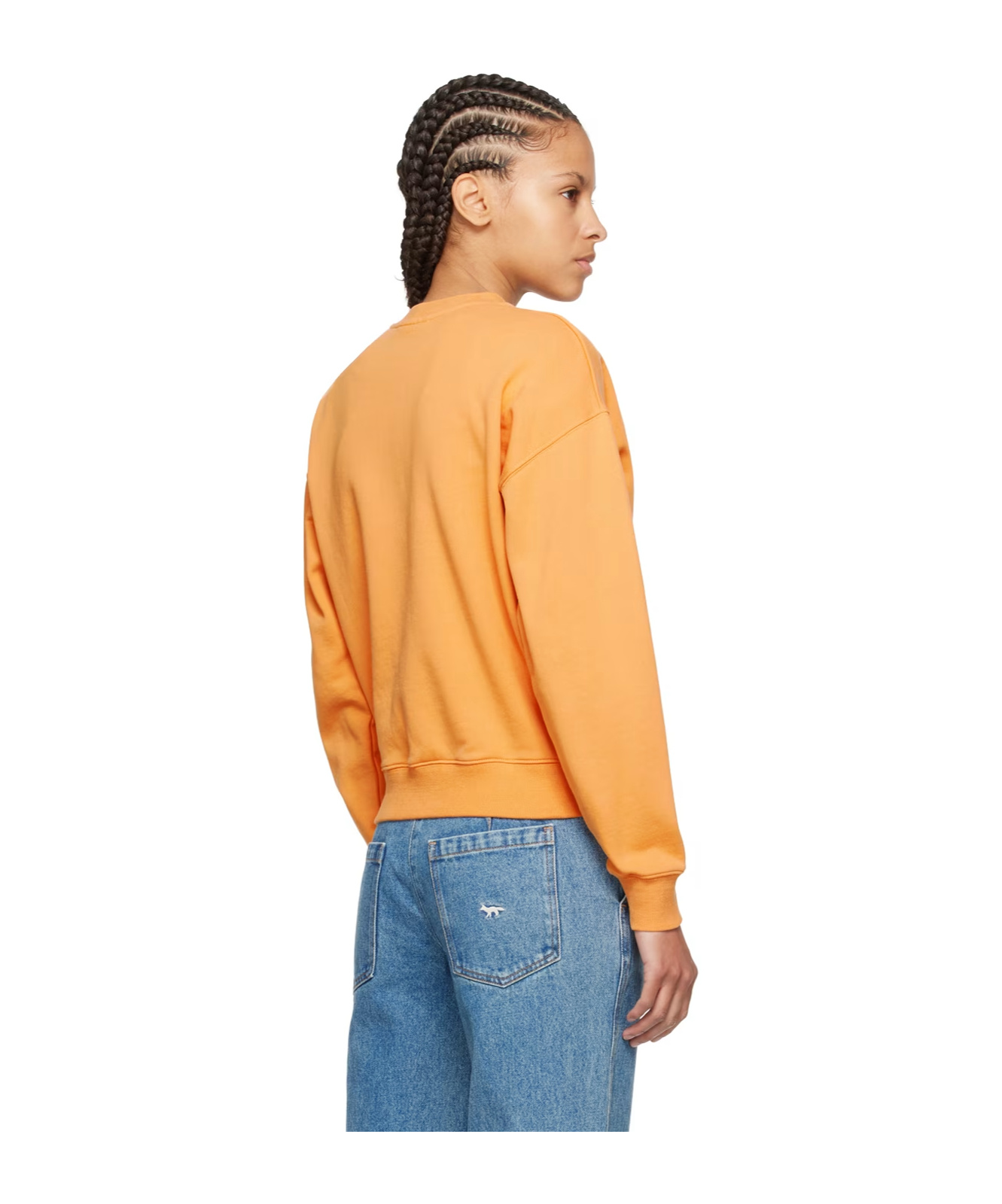 Shop Maison Kitsuné Surfing Foxes Cotton Sweatshirt In Orange
