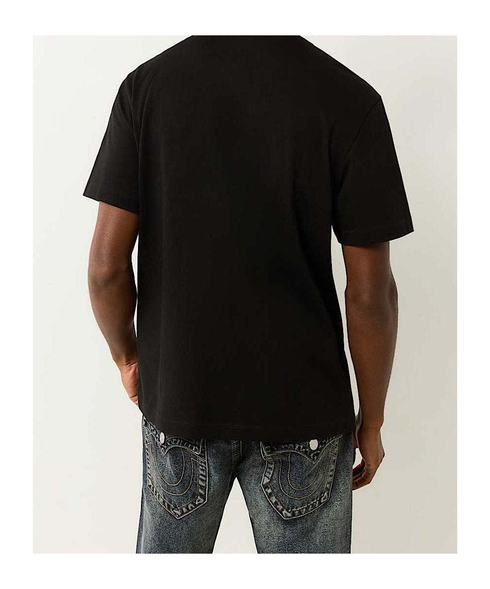True Religion High Density Logo Tee In Black
