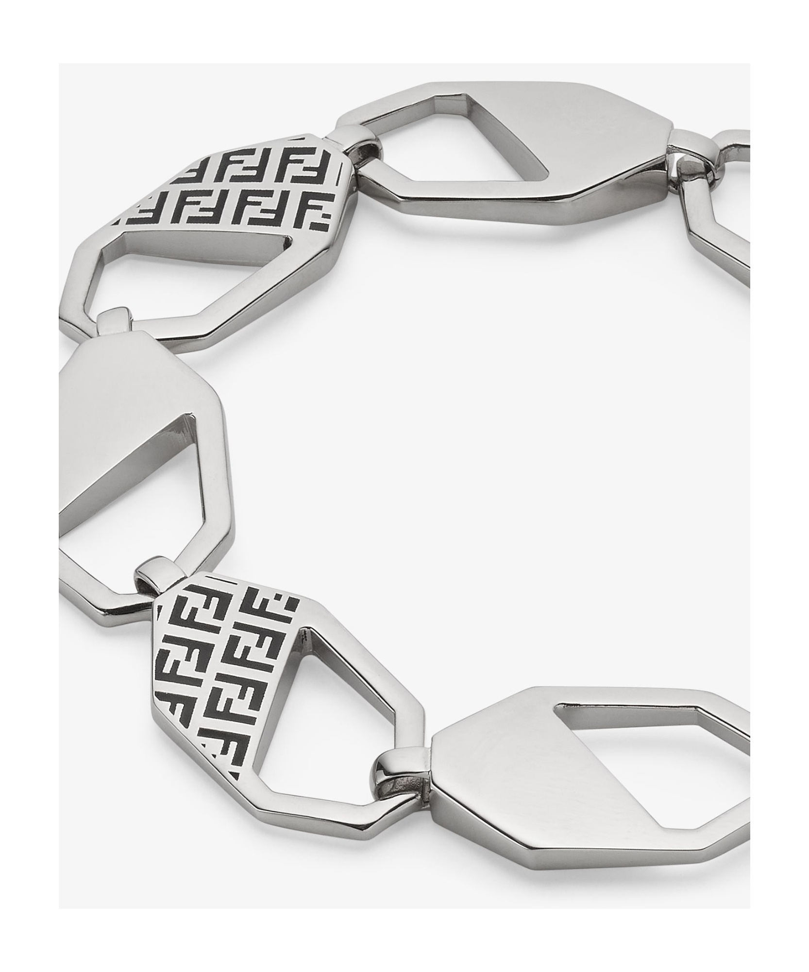 Fendi Hexagonal Chain Bracelet In White