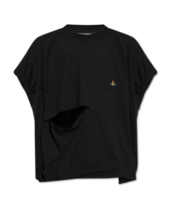 Vivienne Westwood Logo-patch Cotton T-shirt In Black