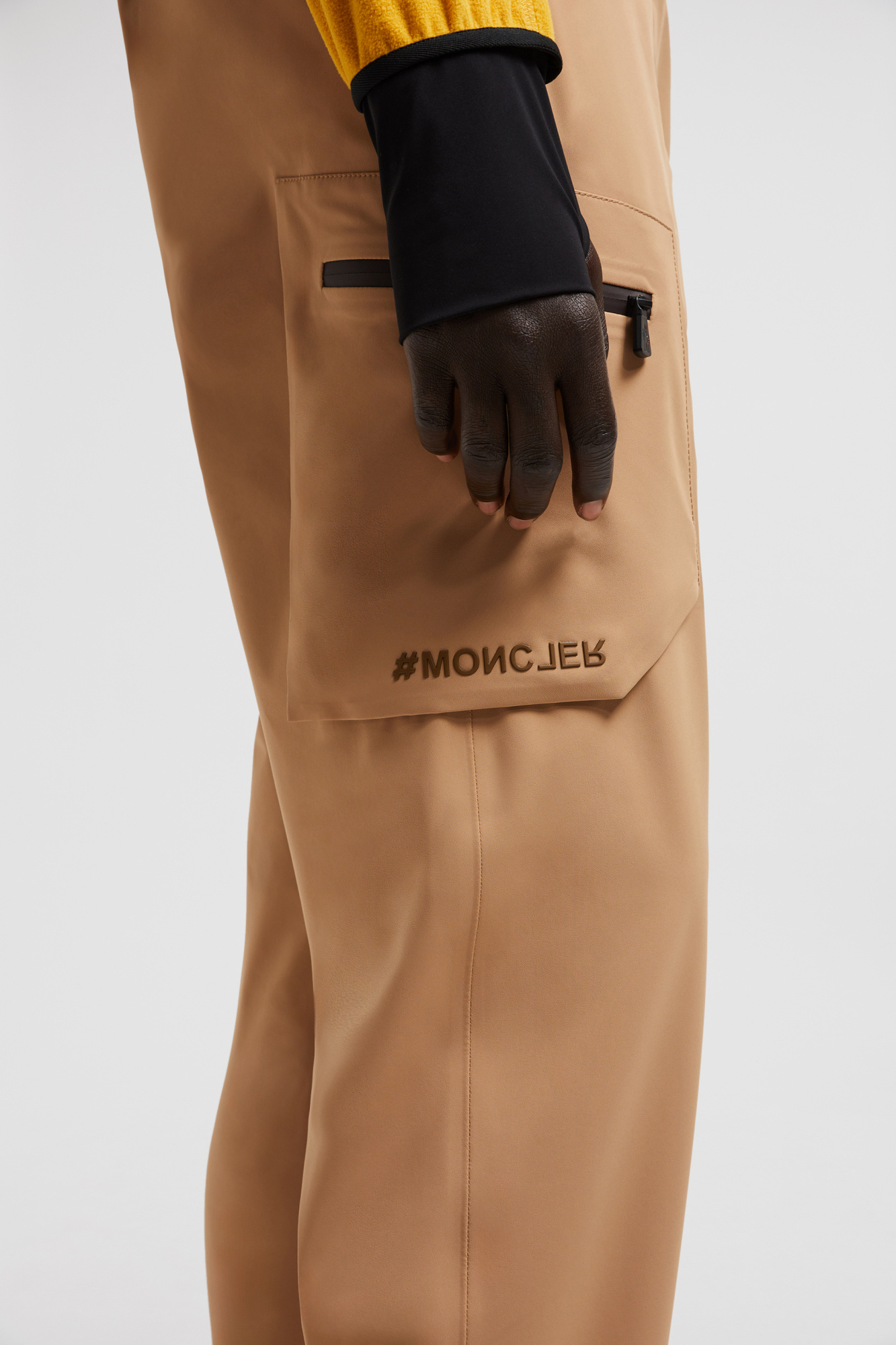 Moncler Water-repellent Hardshell Trousers In Nude