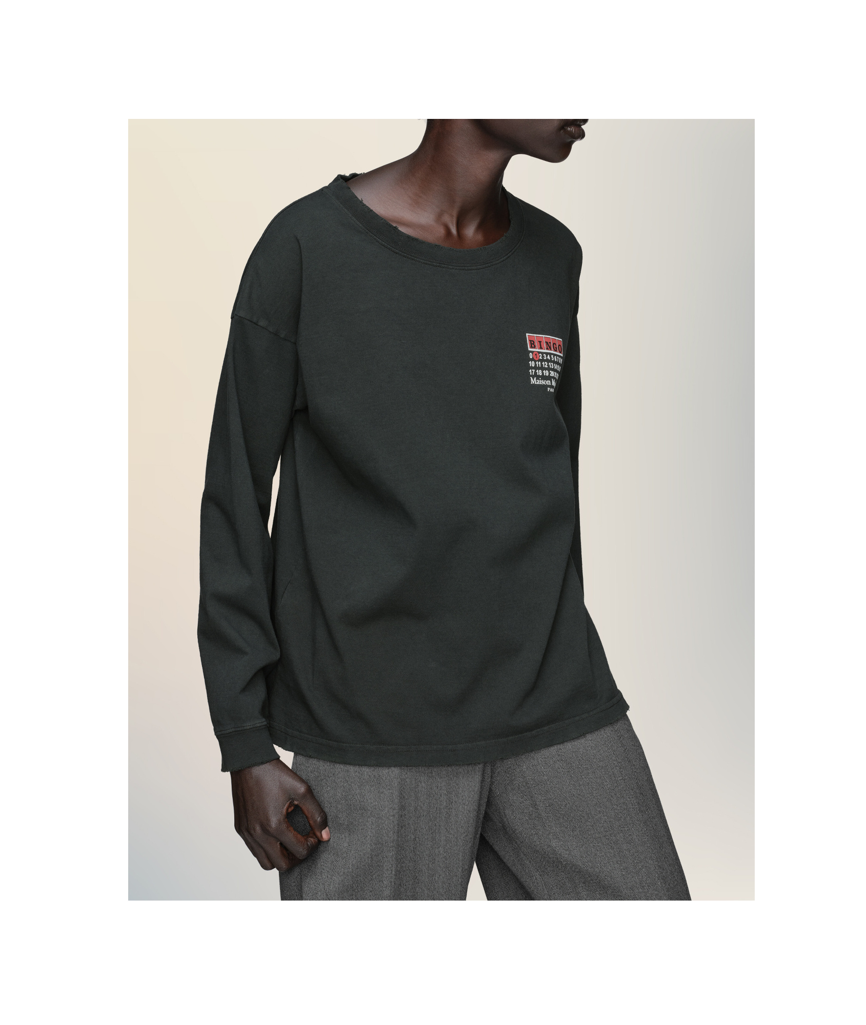 Maison Margiela Bingo T-shirt Woman Carbon In Black