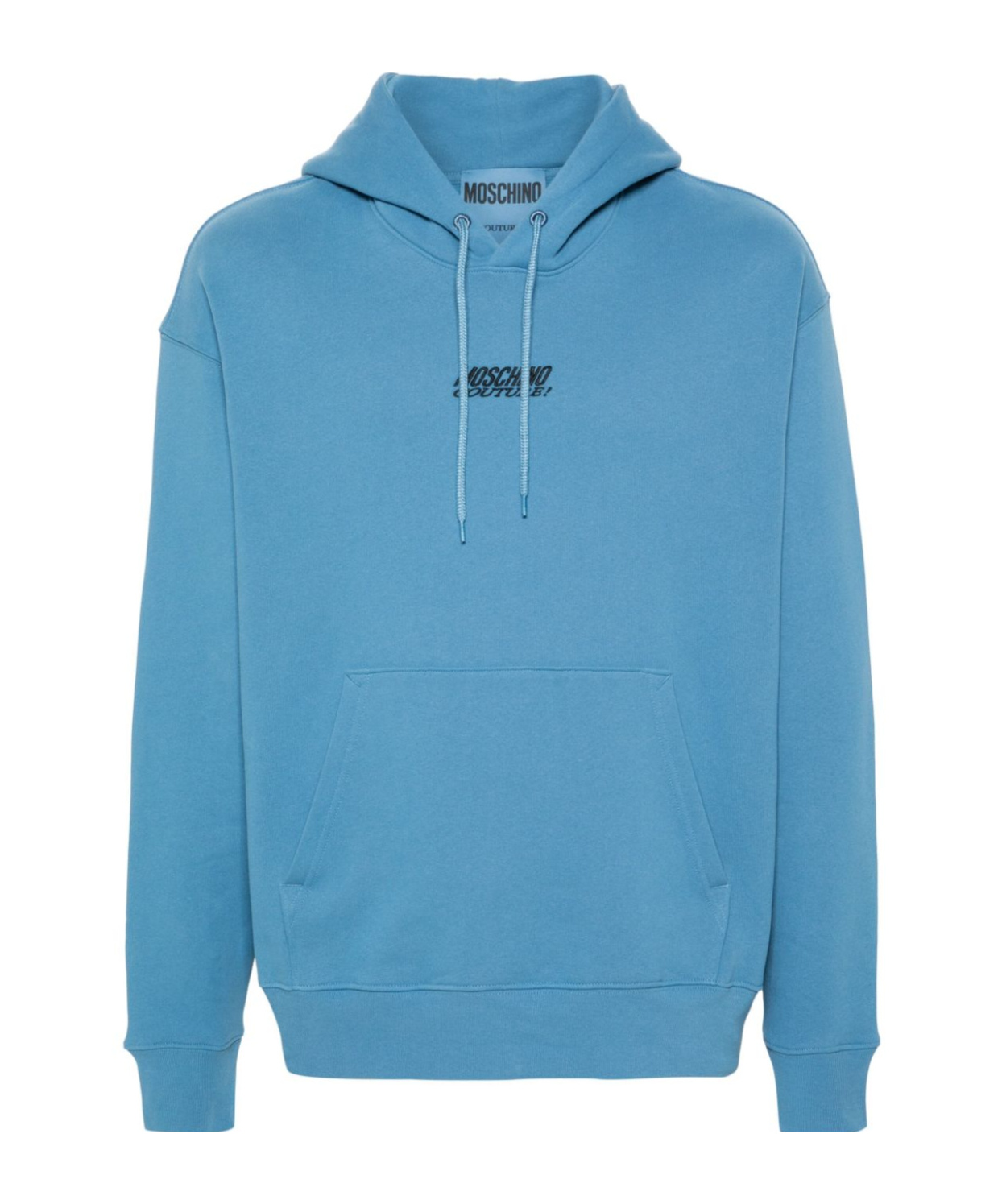 Moschino Logo-embroidered Cotton Hoodie In Blue