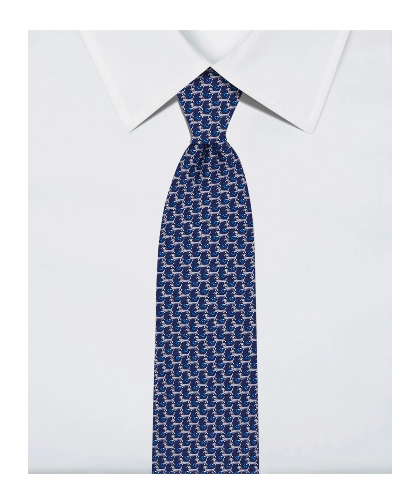 Ferragamo Dachshund Print Silk Tie