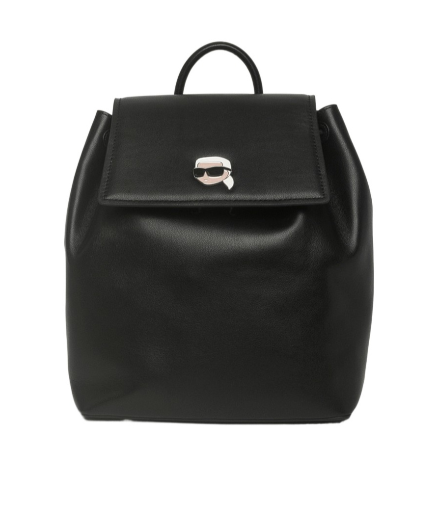 Karl Lagerfeld K/ikonik 2.0 Leather Backpack In Black