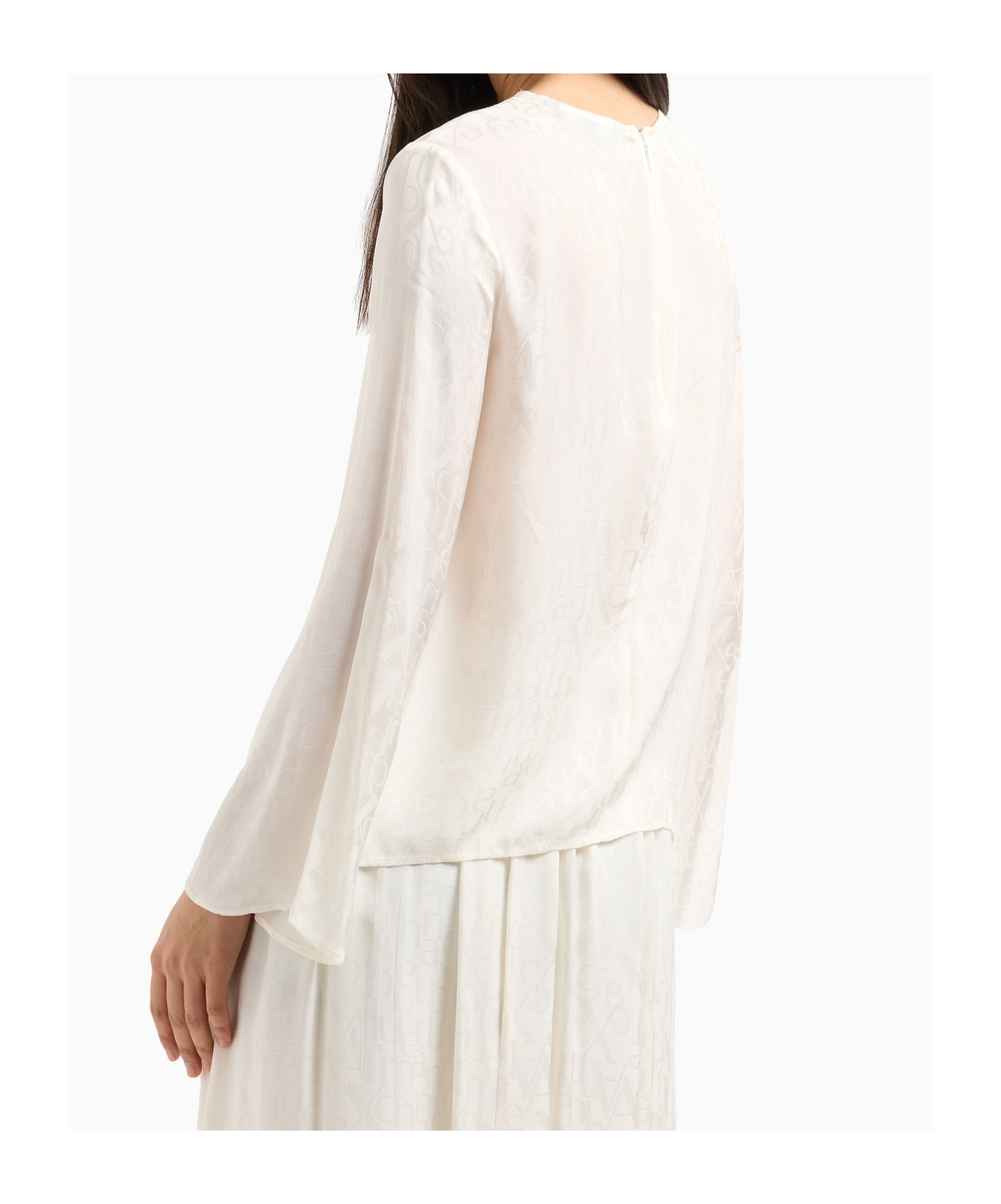 Armani Exchange Round-neck Pullover Shirt In White