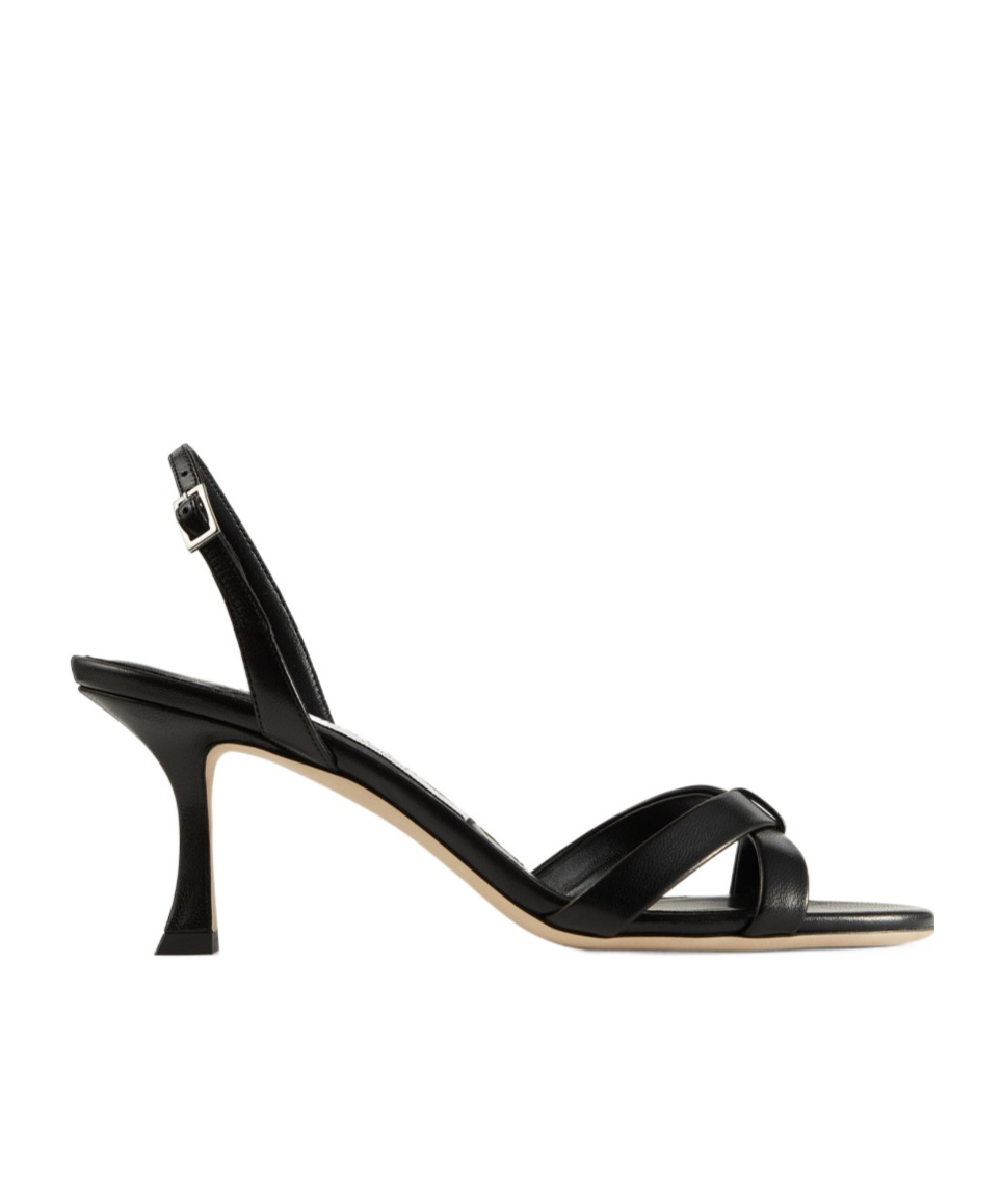 Jimmy Choo Elsy 70 Leather Heeled Sandals In Black