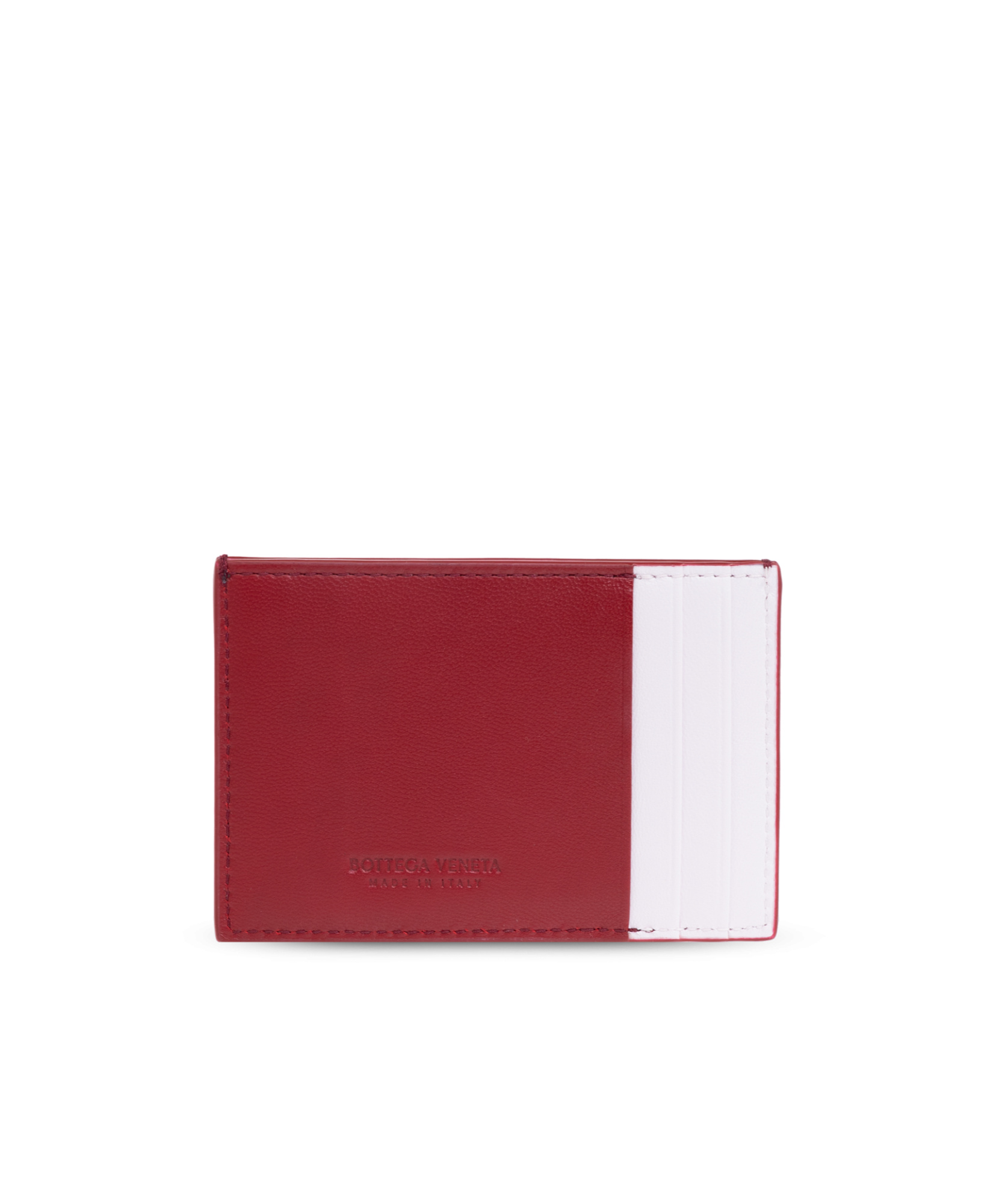 Bottega Veneta Logo Card Holder In Red