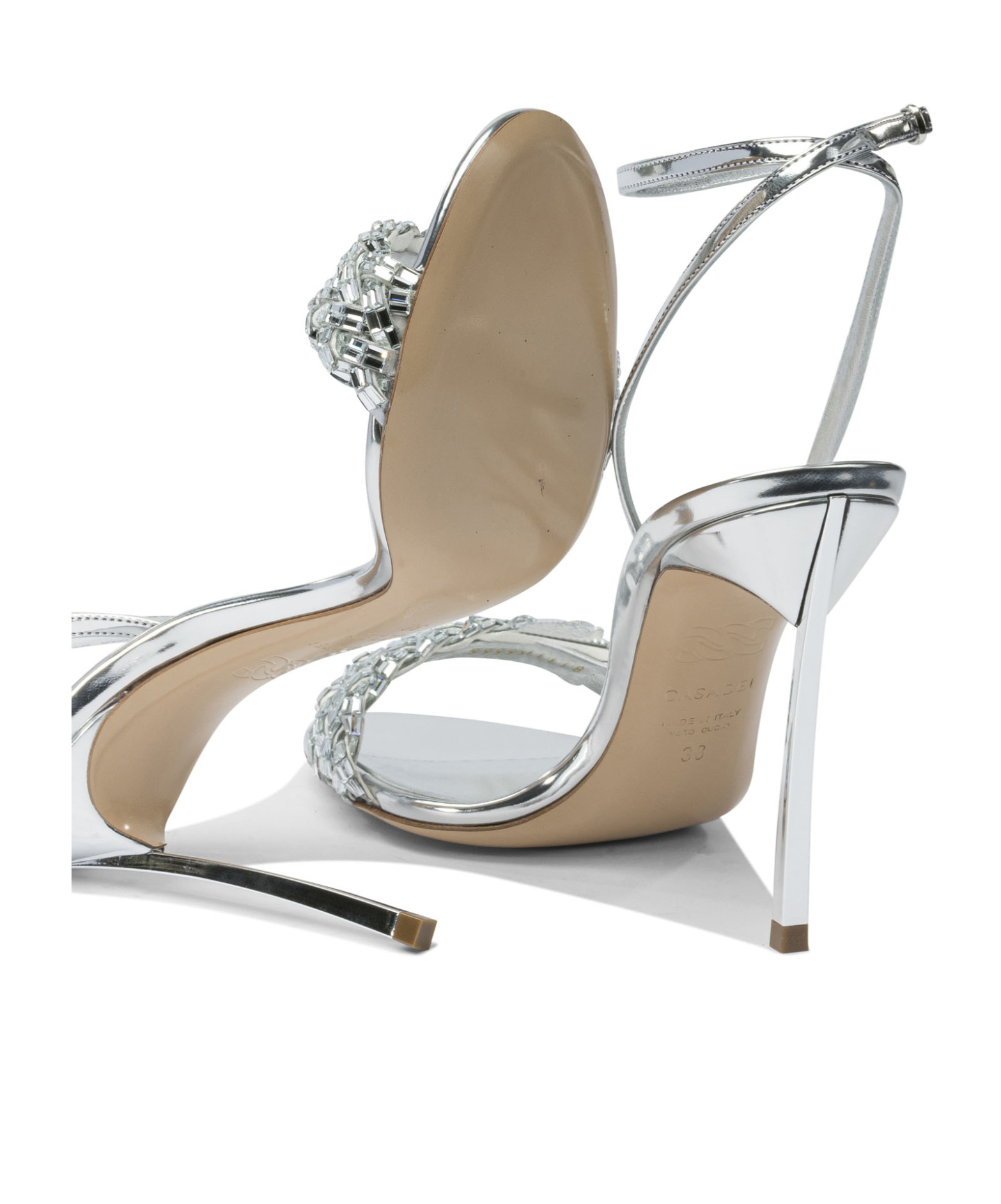 Casadei 100mm Interstellar Crystal-embellished Sandals In Metallic
