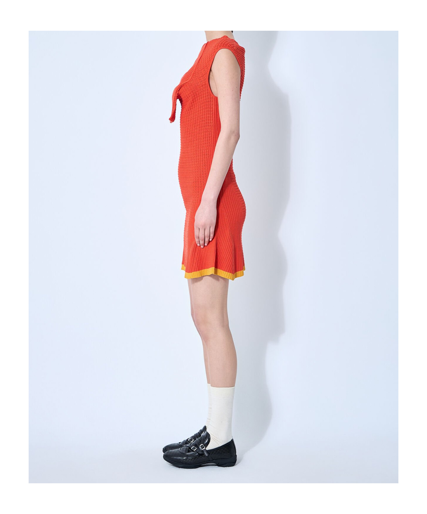 Kiko Kostadinov Vecto Knit Shift Dress In Red