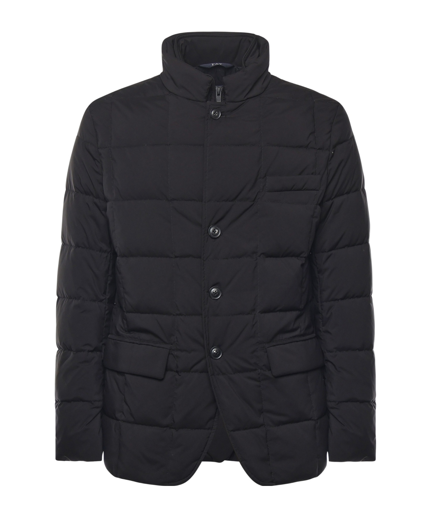 Fay Short Padded Down Jacket In Black