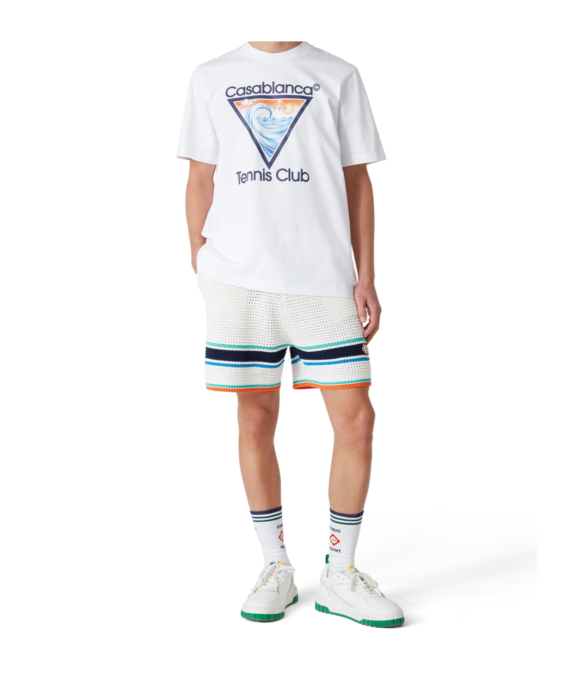Casablanca White Tennis Club Print T-shirt In White