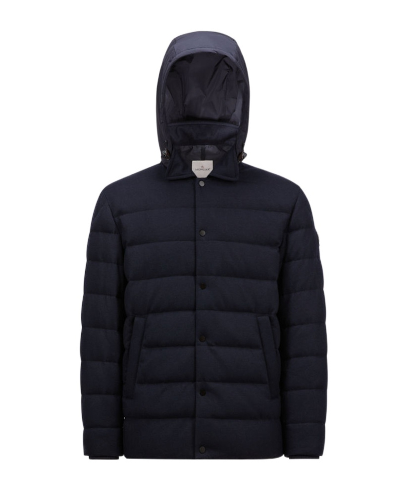 Moncler Long-sleeved Down Jacket In Blue