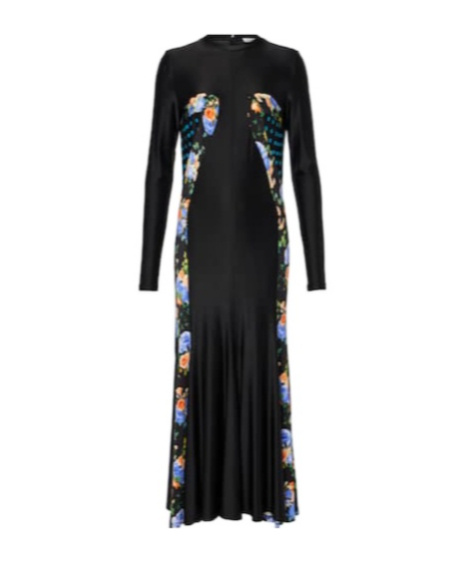 Rabanne Floral Jersey Maxi Dress In Black