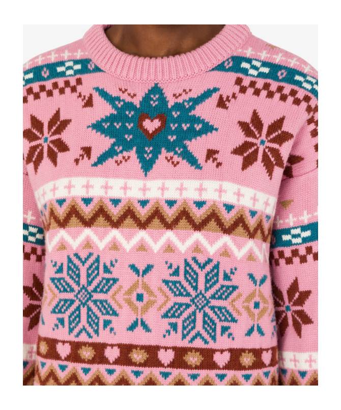 Moschino Snowflake Fairisle Wool Sweater In Animal Print