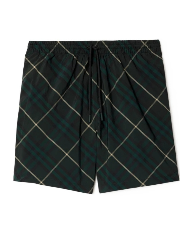 Burberry Check-print Drawstring Swim Shorts In Black