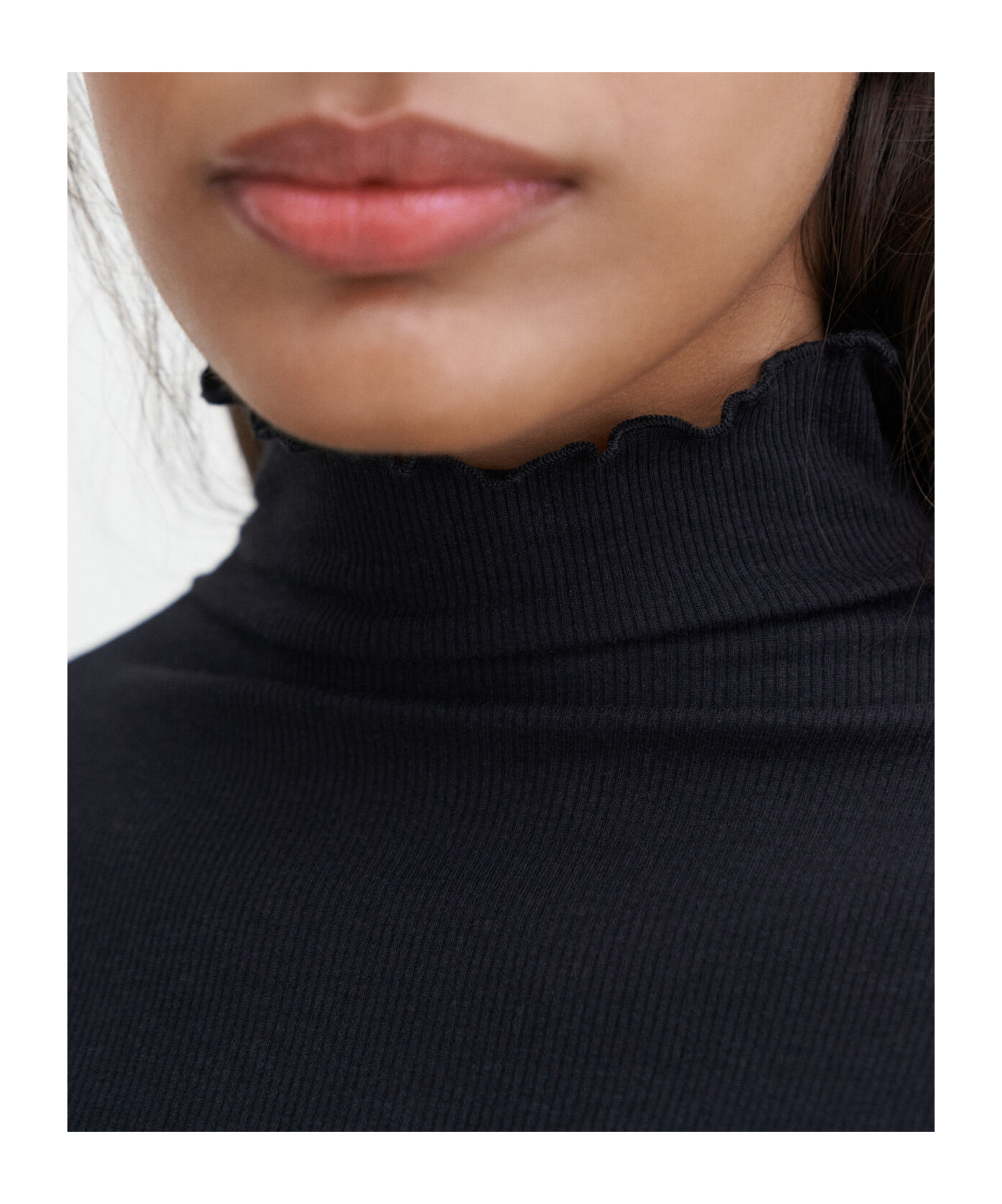 Filippa K Rib Stand-neck Top In Black