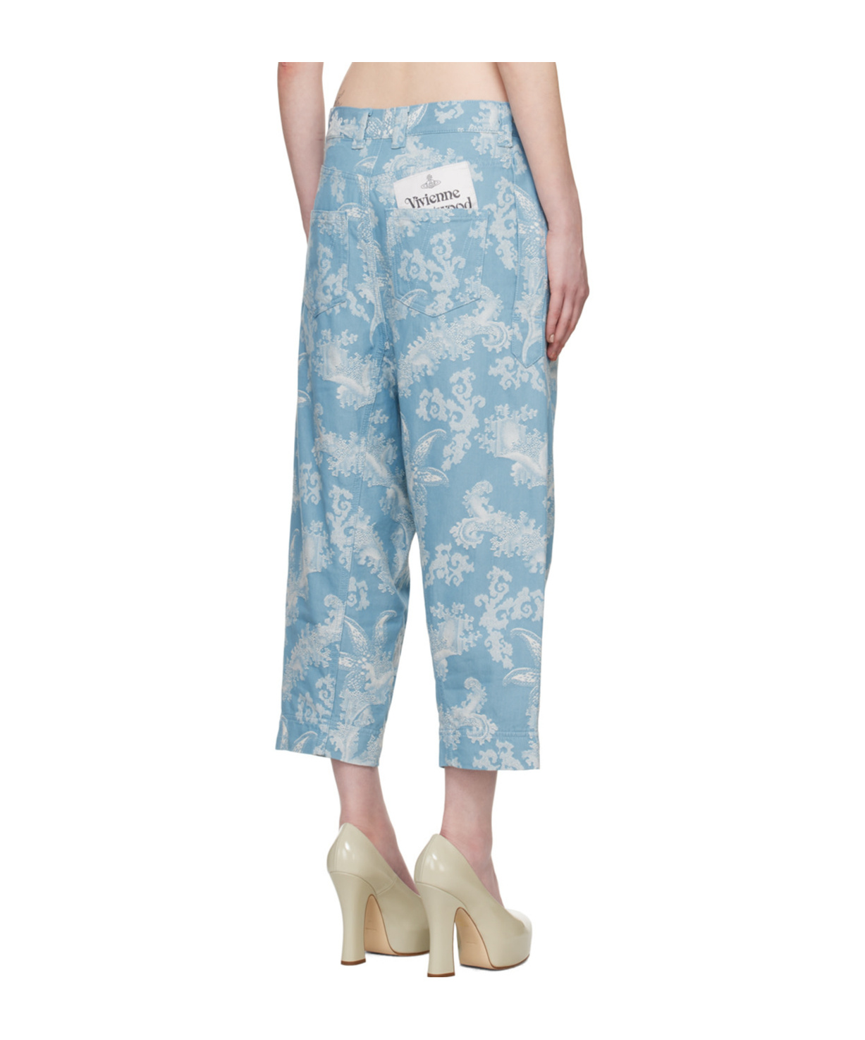 Vivienne Westwood Long Macca Mid-rise Cropped Jeans In Blue
