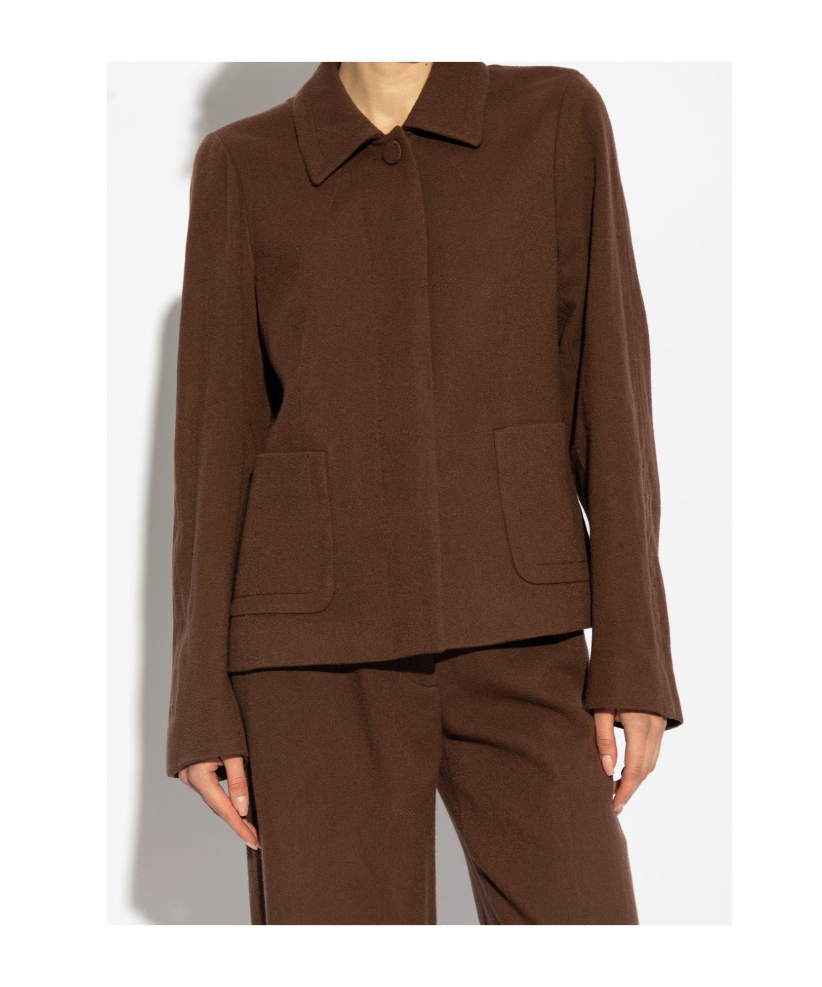 Dries Van Noten Long-sleeved Jacket In Brown