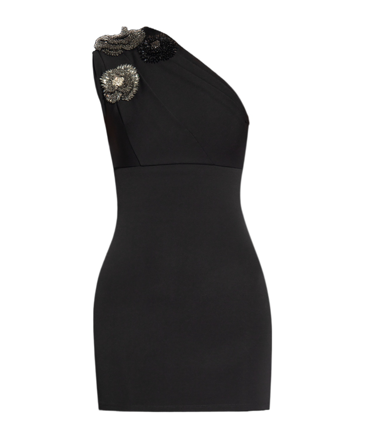 Shop Balmain Crystal-embellished Dress In Black