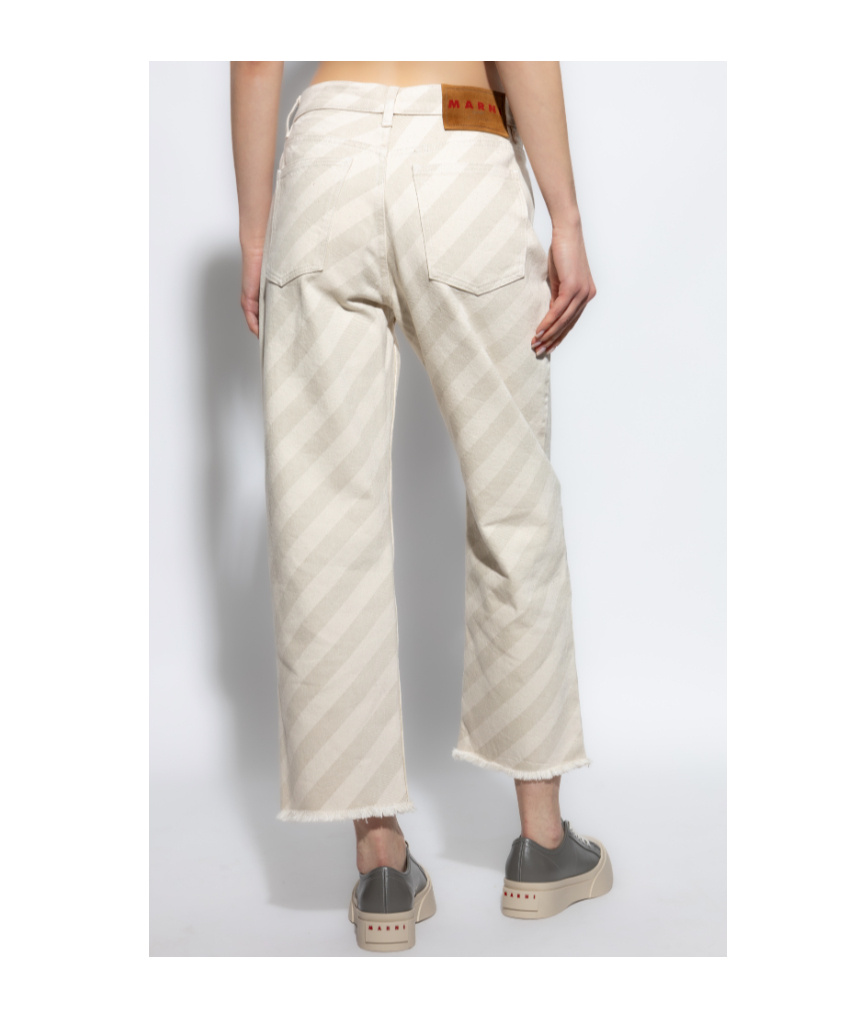 Marni Belt-loop Jeans In White