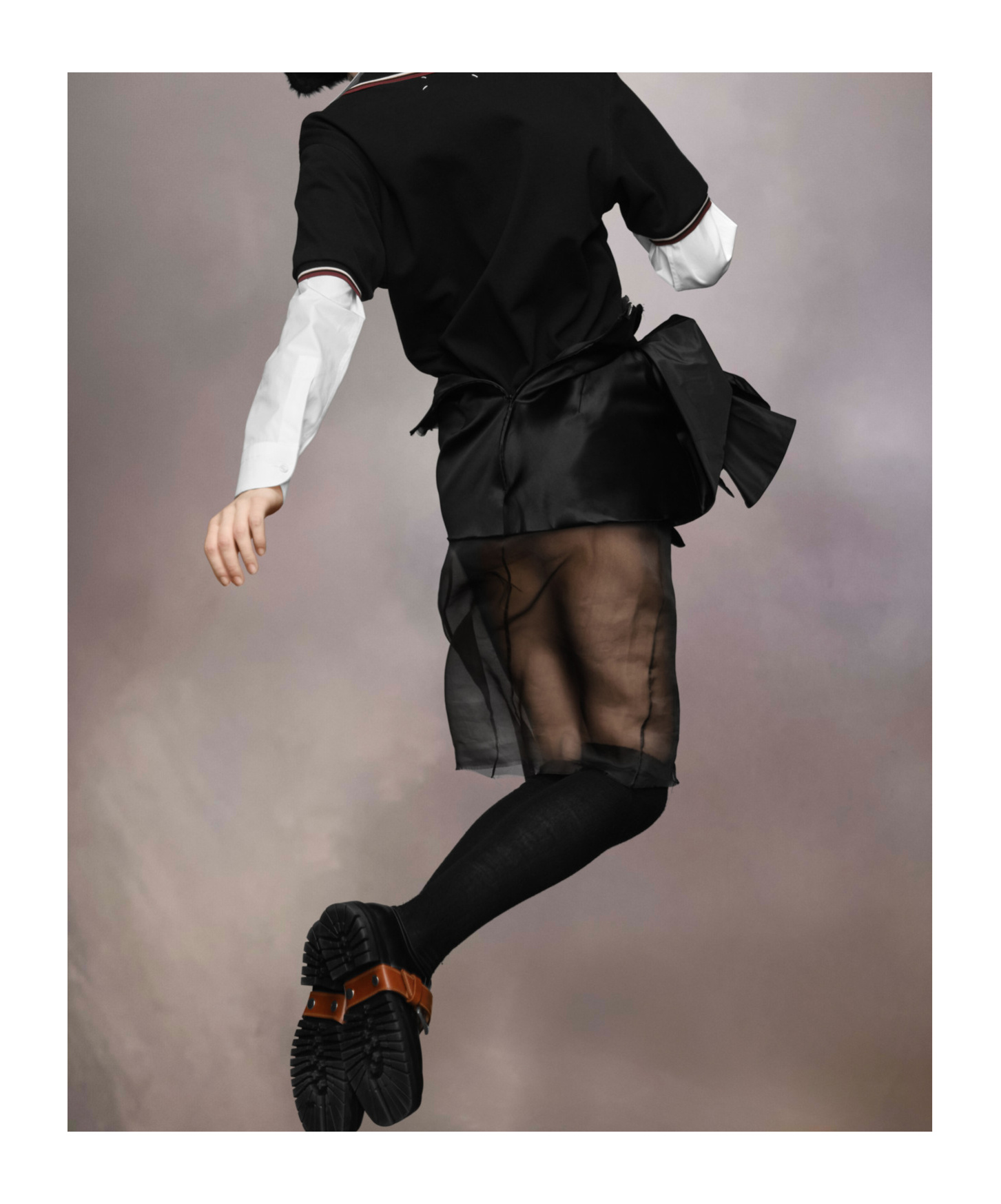 Shop Maison Margiela Décortiqué Midi Dress In Black