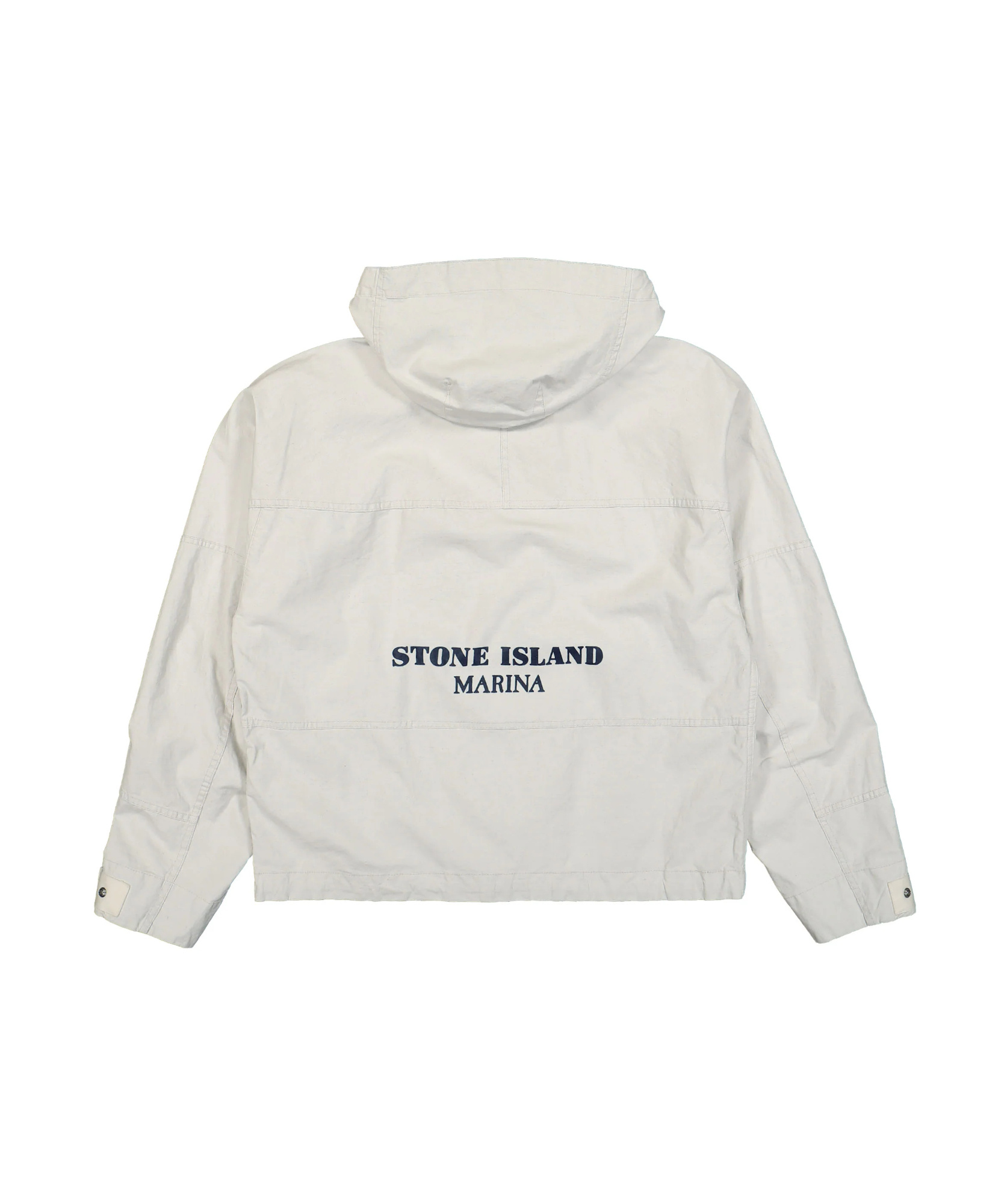 Stone Island White Jacket With Buttons And Hood In White