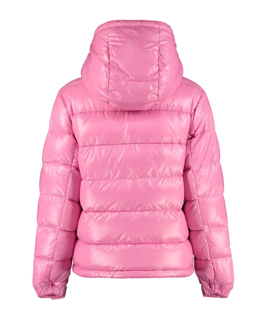 Duvetica Zippered Quilted Cotton Jacket In Pink