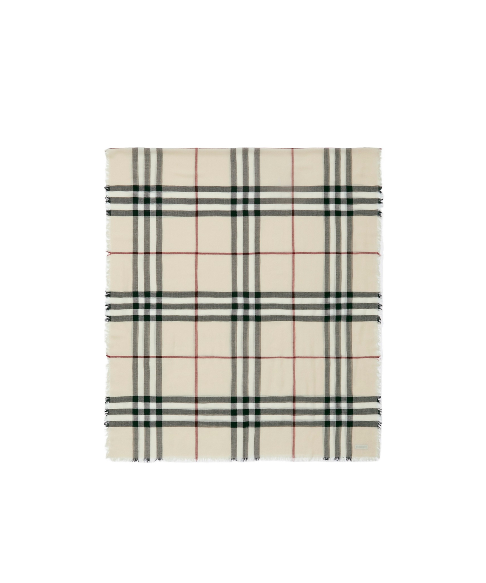 Burberry Giant Check Wool Scarf In Nude