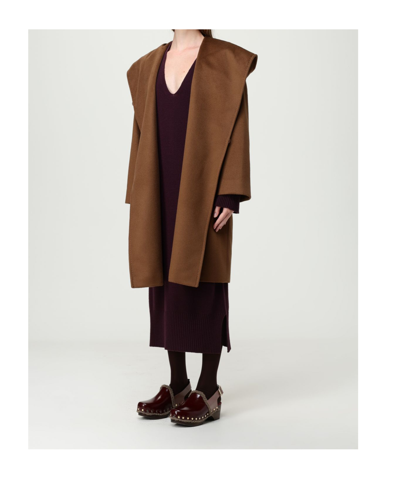 Max Mara Long-sleeved Coat In Brown