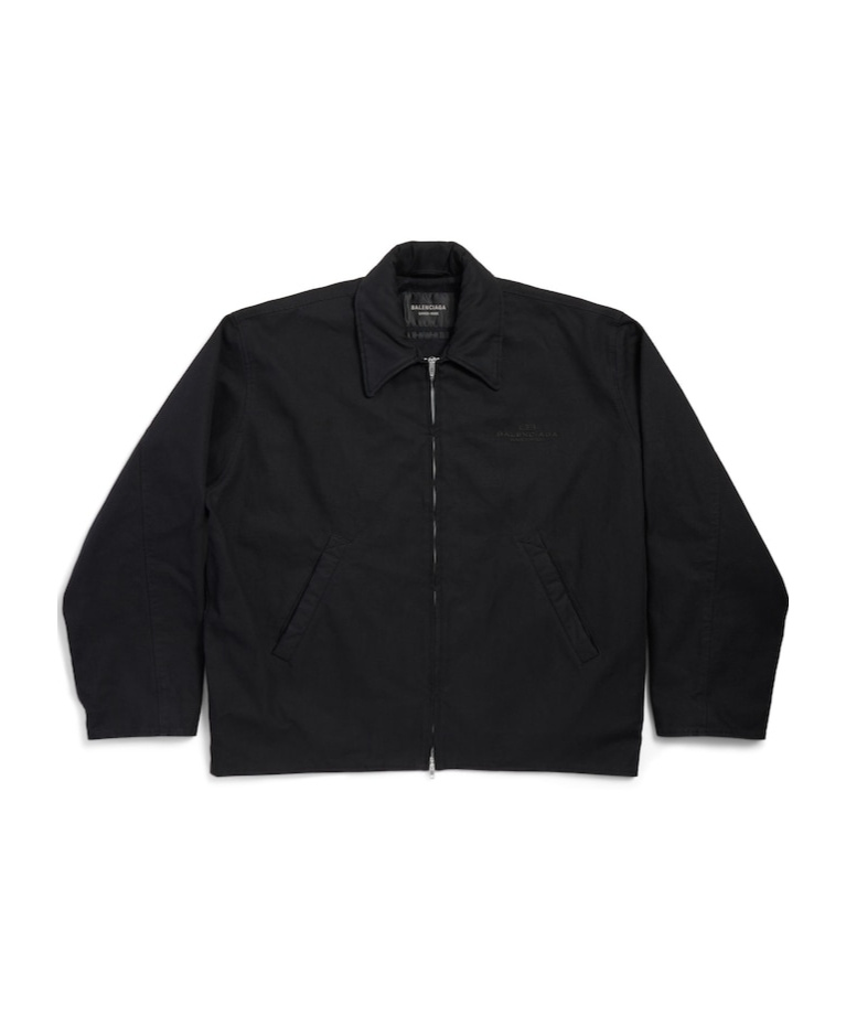 BALENCIAGA MEN'S ZIP-UP JACKET IN BLACK