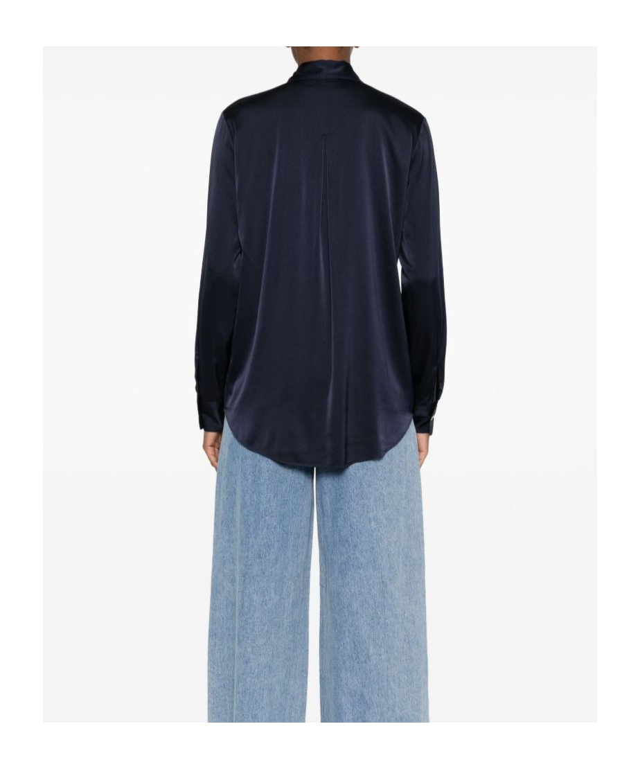 Forte Forte Luxurious Silk Blend Long Sleeve Shirt In Blue