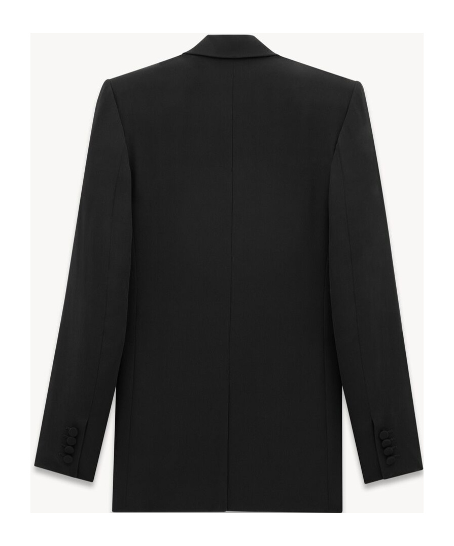 Saint Laurent Long-sleeved Suit Coat In Black