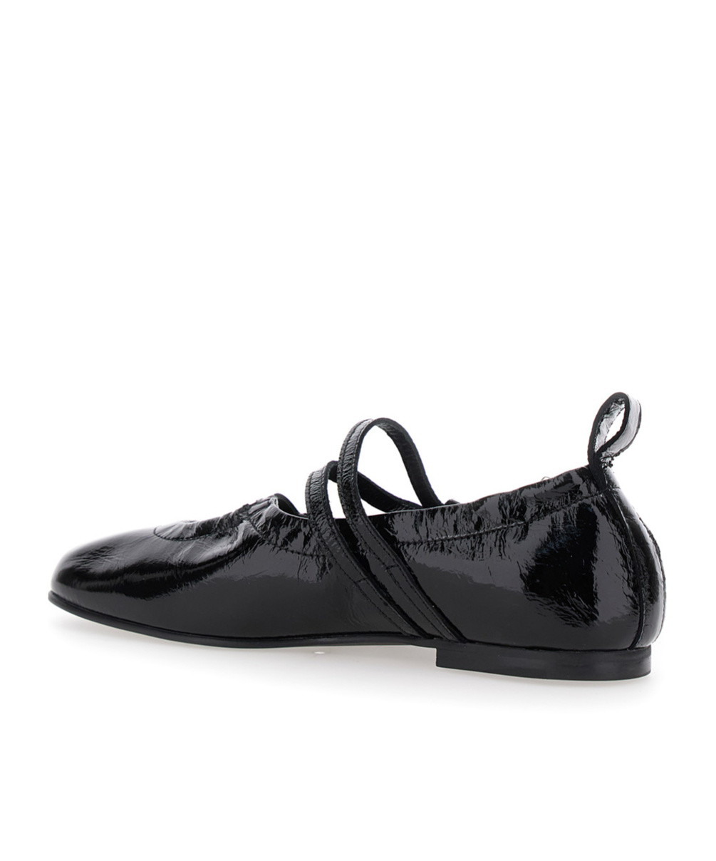 Alohas Anne Onix Black Leather Ballet Flats