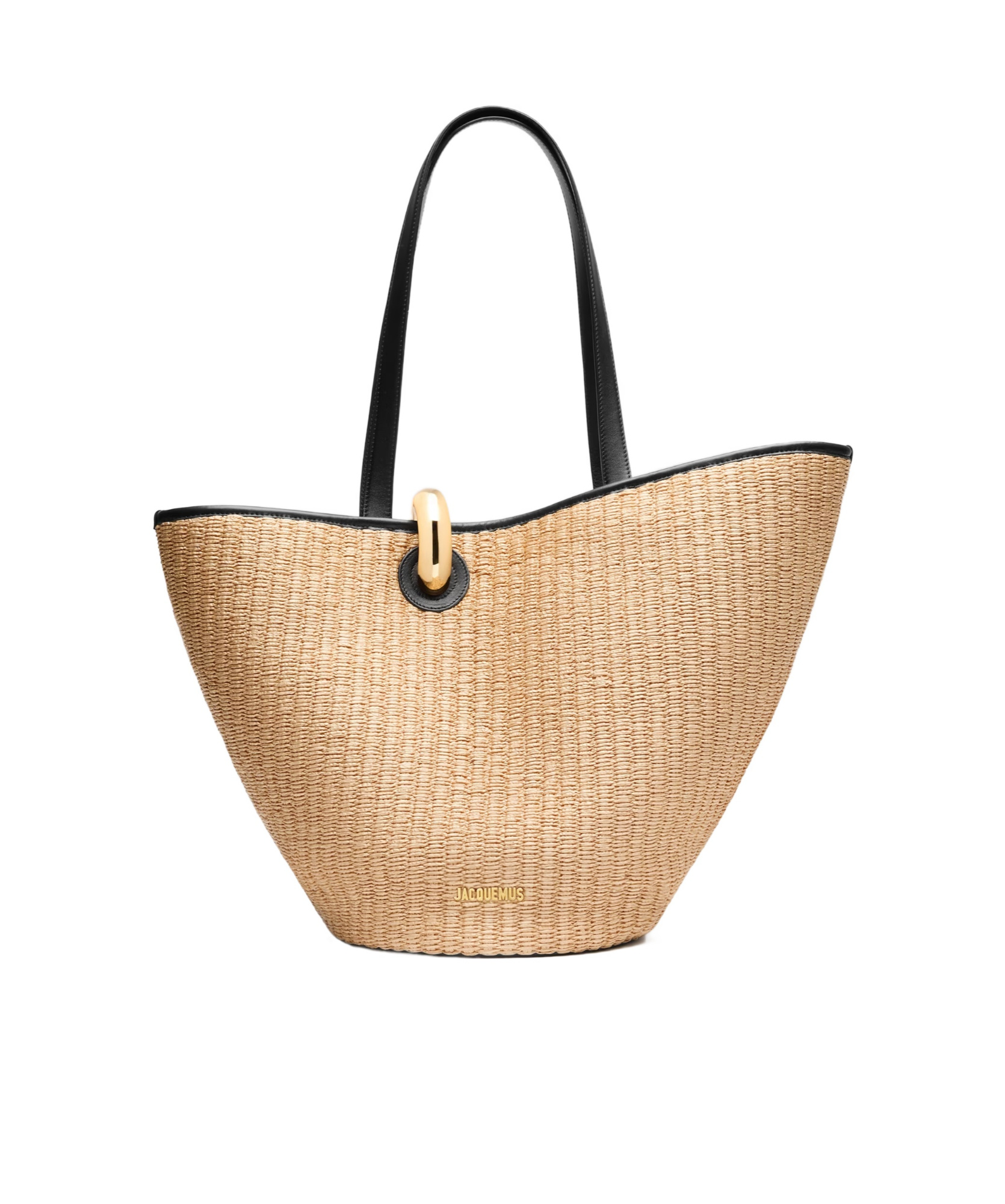 Jacquemus The Bambola Asymmetric Bucket Bag In Nude