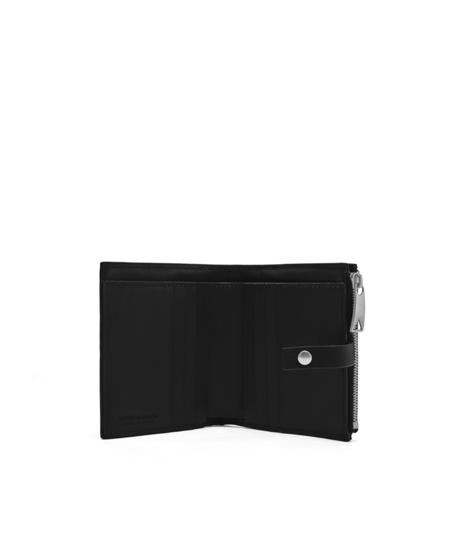 Bottega Veneta Intreciato Knitting Wallet In Black