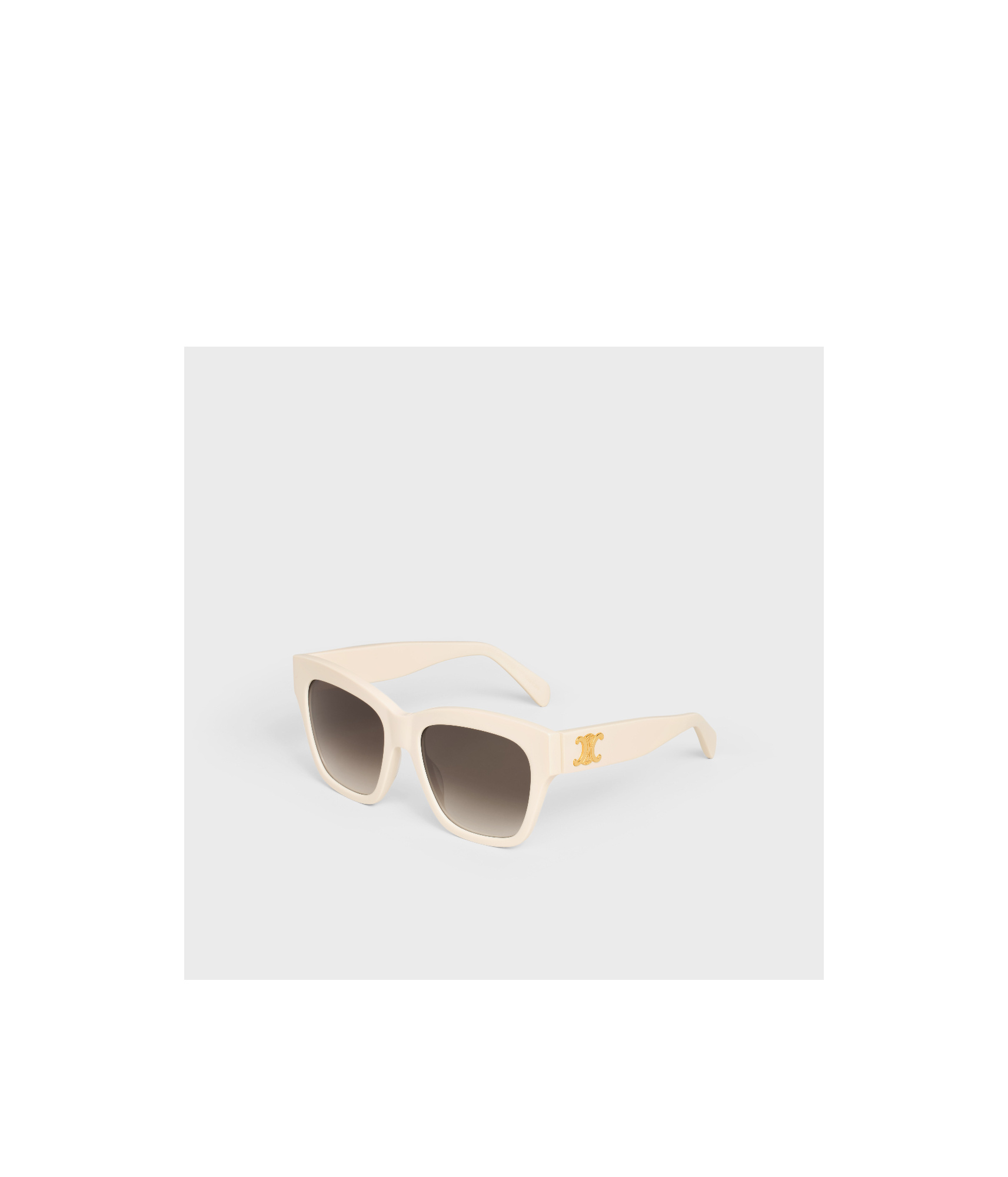 Celine Womens Cream Cl40253i Triomphe Square-frame Acetate Sunglasses In Brown