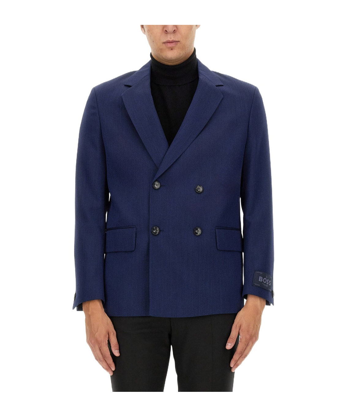 Hugo Boss Double-breasted Jacket In Black