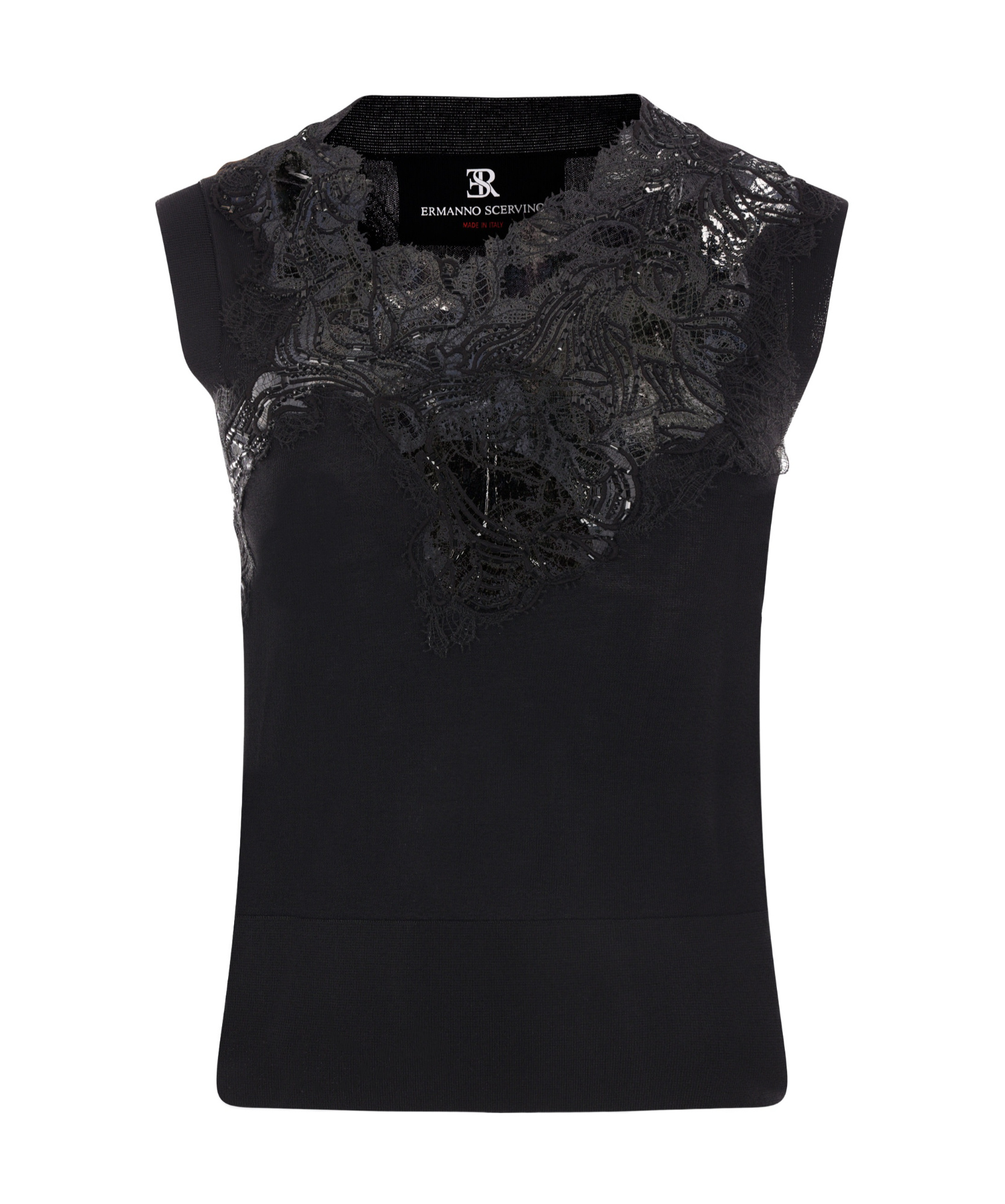 Ermanno Scervino Embroidery Knitted Vest In Black