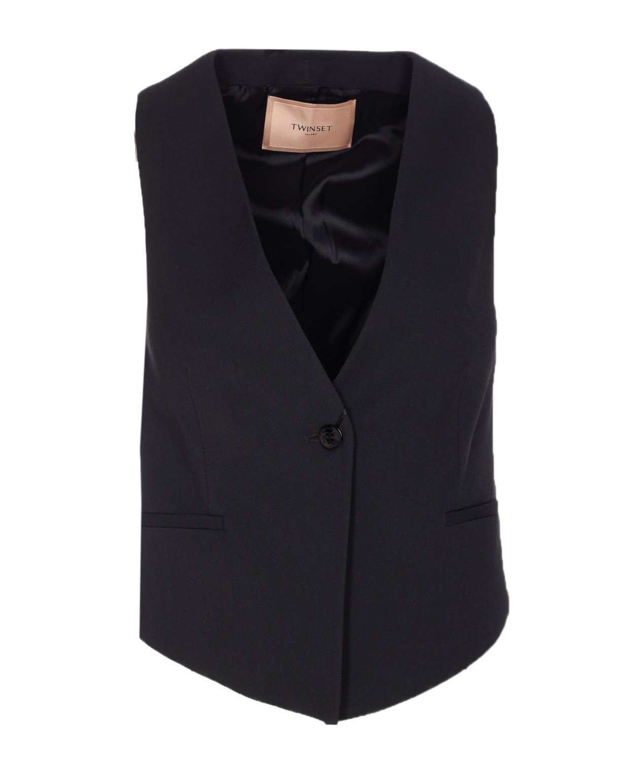 Twinset V-neck Buttoned Waistcoat In Blue