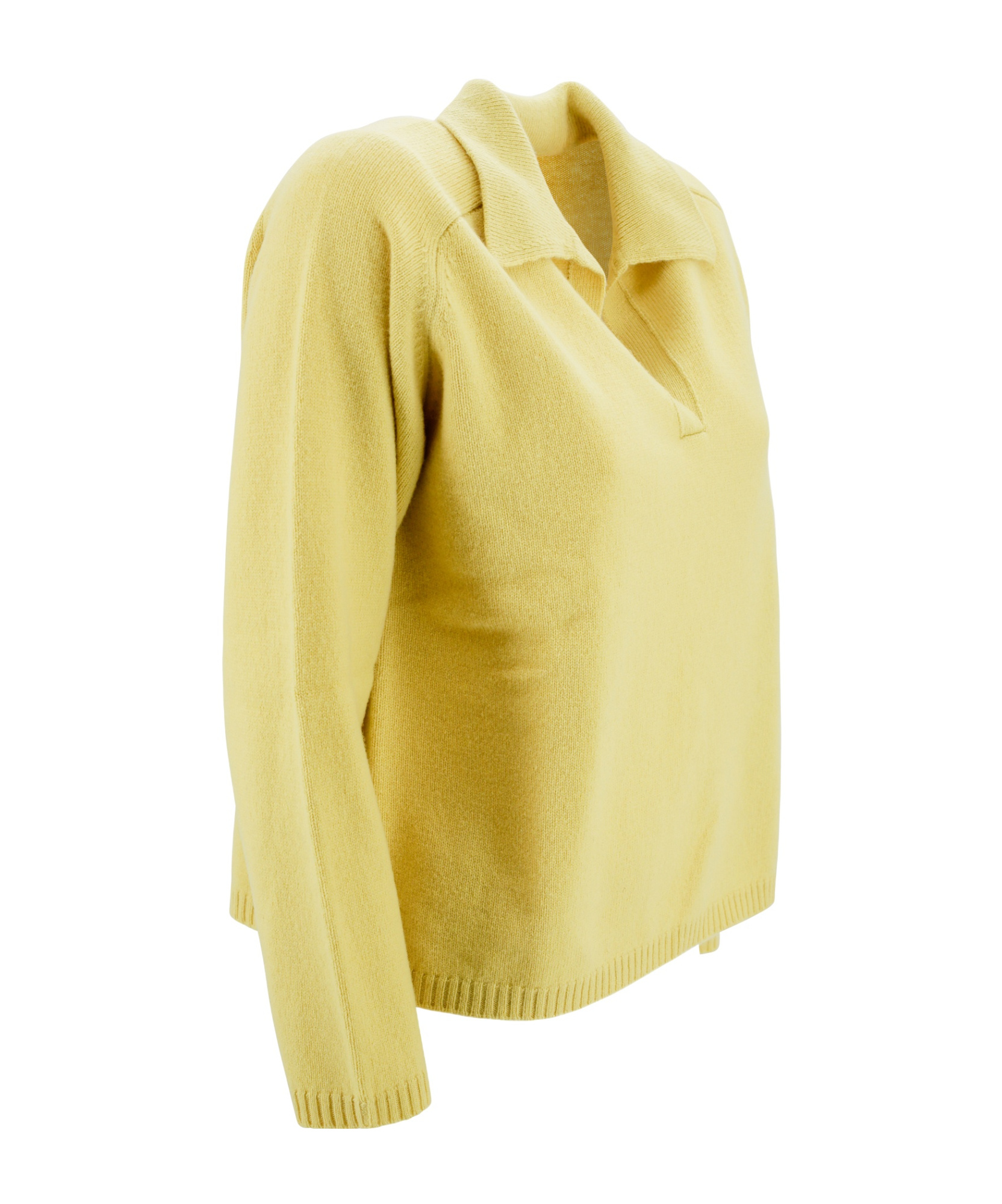 Kangra Cashmere Jumper With Polo Collar In Yellow