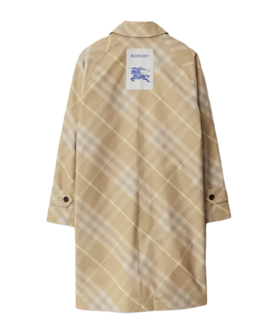 Burberry Car Reversible Check-print Coat In Nude