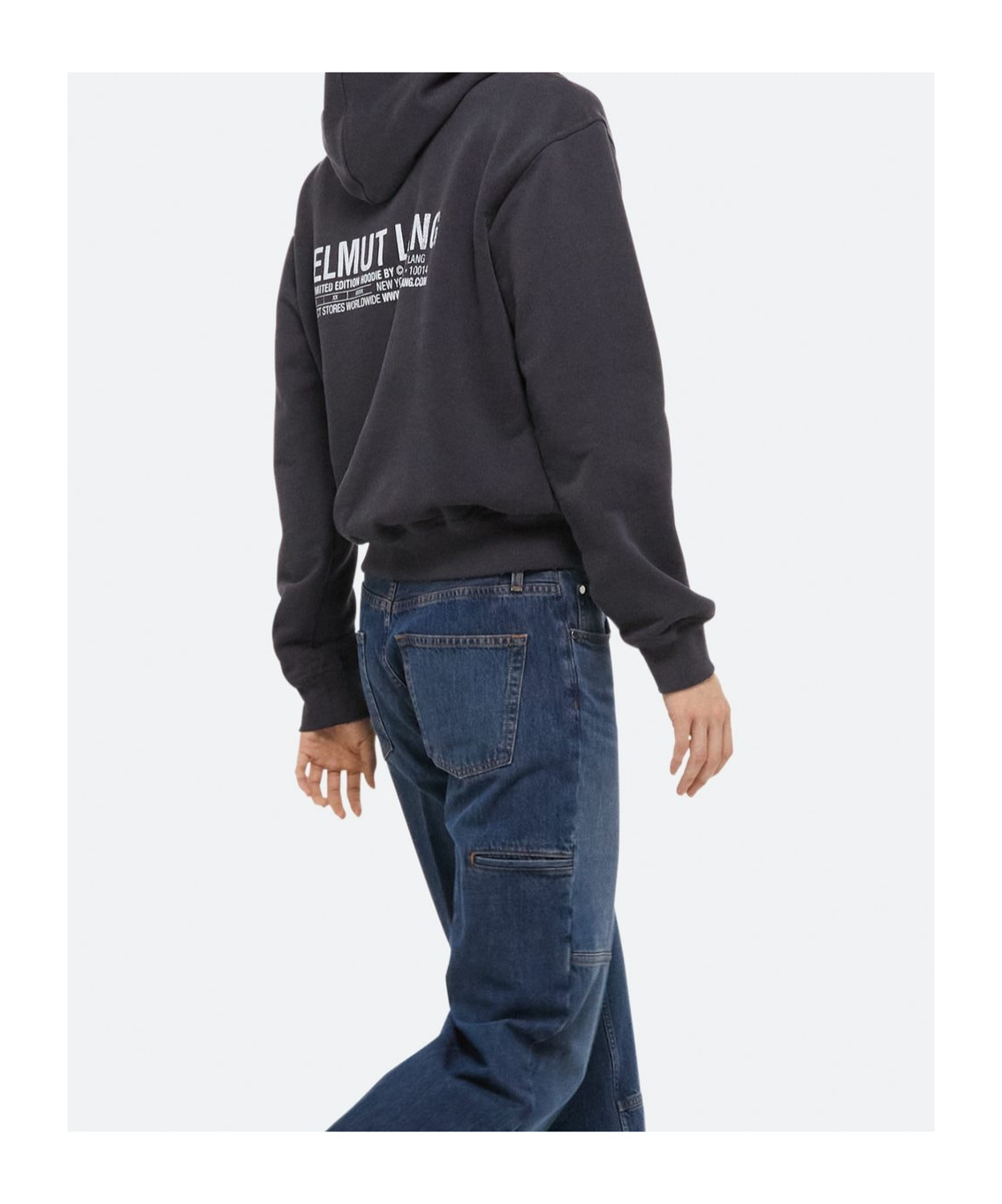 Helmut Lang Sweater Hoodie Kangaroo Pocket In Black